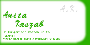 anita kaszab business card